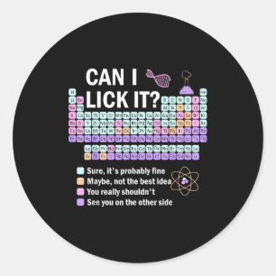 Sticker Rond Puis-je le lécher Tableau périodique Enfants Profe