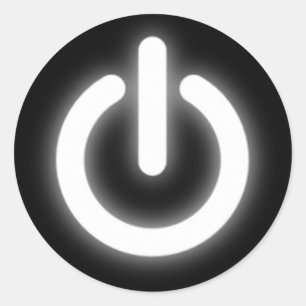 Sticker Rond Puissance brillante sur le symbole drôle