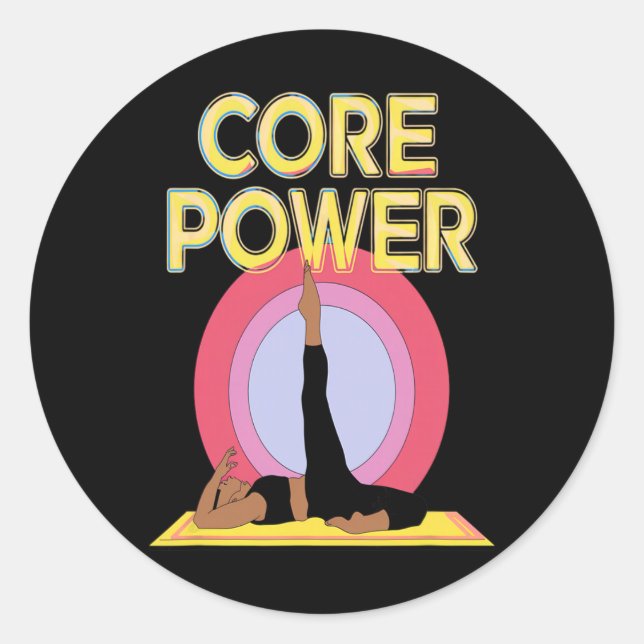 Sticker Rond Puissance de base Abs Force Yoga Pilates Stabilité (Devant)