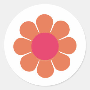 Sticker Rond Puissance des fleurs des années 70