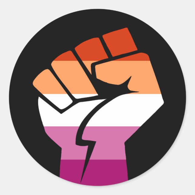 Sticker Rond Puissance lesbienne (Devant)
