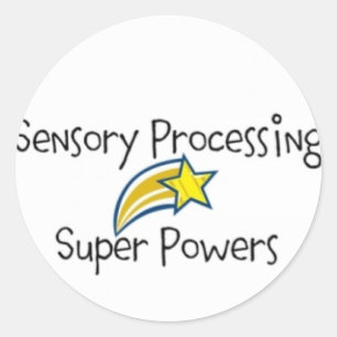 Sticker Rond Puissance sensorielle ! Étoile jaune