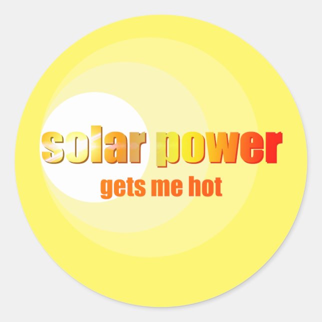 Sticker Rond Puissance solaire chaude ! (Devant)