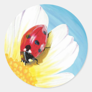 Sticker Rond Puissante coccinelle