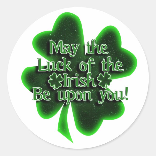 Sticker Rond Puisse la chance de la Saint Patrick irlandaise (Devant)