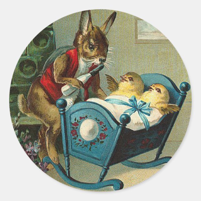 Sticker Rond Puisse Pâques Joy Vous Assister Vintage (Devant)