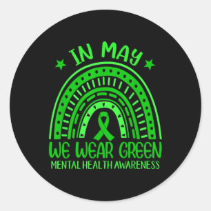 Sticker Rond Puissions-nous porter le carbone arc-en-ciel vert