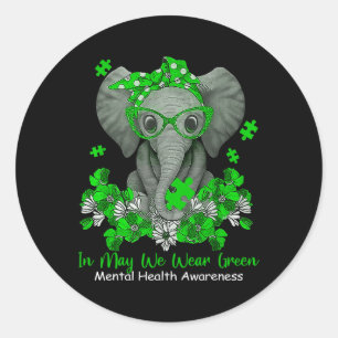 Sticker Rond Puissions-nous porter une sensibilisation à la san