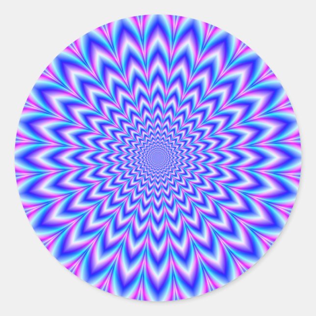 Sticker Rond Pulse 24 points en bleu rose et violet (Devant)