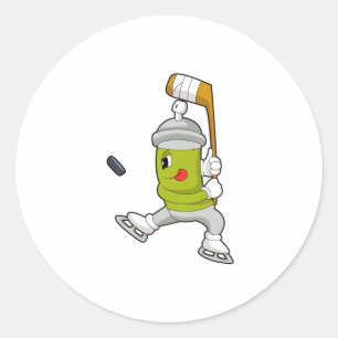 Sticker Rond Pulvérisateur de glace Hockey sur glace bâton de h