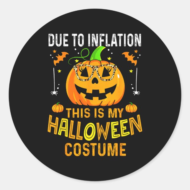 Sticker Rond Pumpkin Halloween Costume Men Women Funny Hallowee (Devant)
