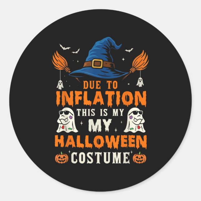 Sticker Rond Pumpkin Halloween Costume Men Women Funny Hallowee (Devant)