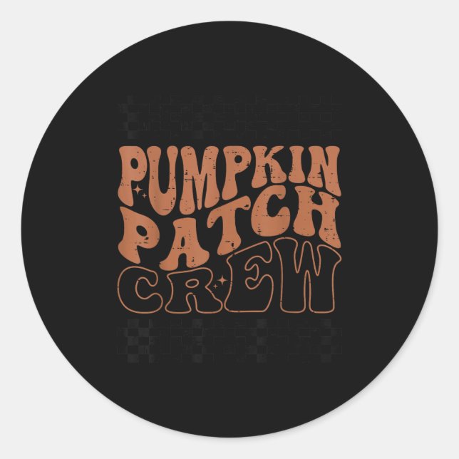 Sticker Rond Pumpkin Patch Crew Halloween Pumpkin Patch Fall Fa (Devant)