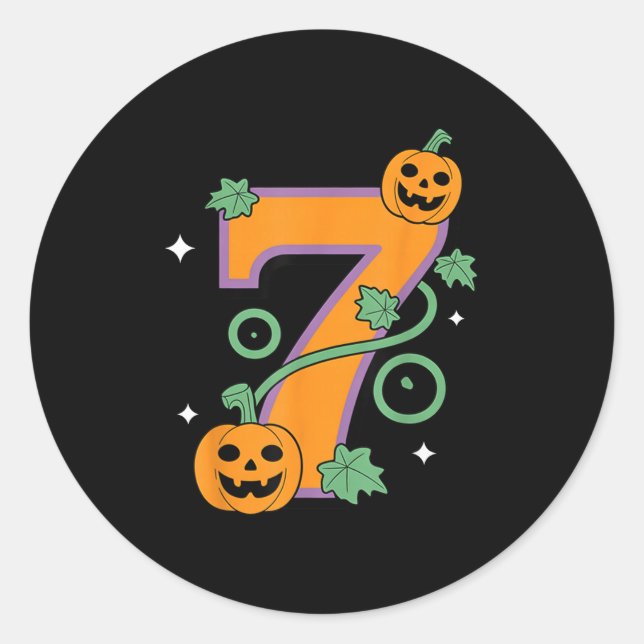 Sticker Rond Pumpkin Six Seven 67 Matching 7 Halloween Couple  (Devant)