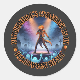 Sticker Rond Pumpkinidol Halloween Concert Fans de fantômes Éff
