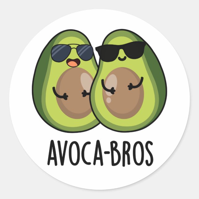 Sticker Rond Pun Avoca-bros amusant Avocado (Devant)