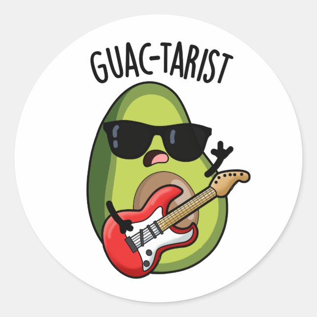 Sticker Rond Pun d'Avocado amusant guac-tariste (Devant)