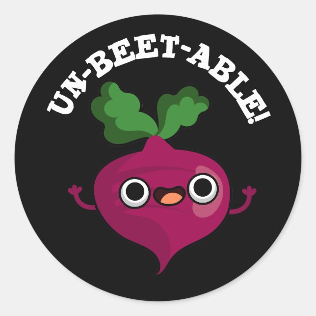 Sticker Rond Pun de betterave végétale mignonne non-perruquable (Devant)
