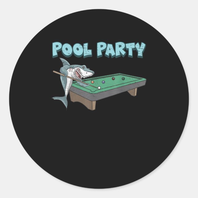 Sticker Rond Pun de jeux pour les requins Billard Summer Beach  (Devant)