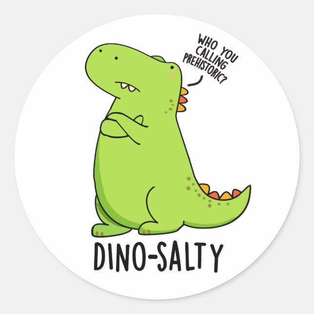 Sticker Rond Pun Dino-salé Dinosaure Dinosaure Dinosaure (Devant)