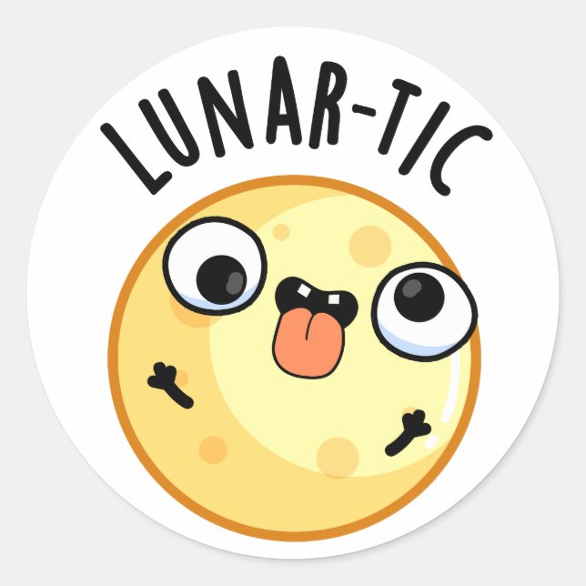 Sticker Rond Pun lunaire-tic drôle d'astronomie lunaire (Devant)