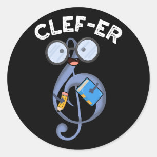 Sticker Rond Pun musical drôle Clef-er 