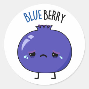 Sticker Rond Punaiserie de myrtille bleue drôle