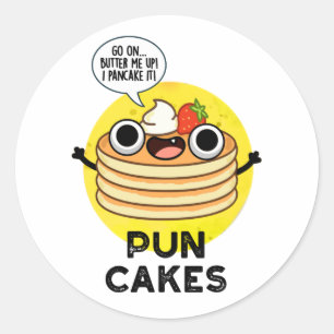 Sticker Rond Puncakes Drôle Pancake Pun