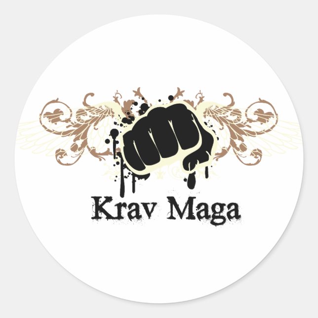 Sticker Rond Punch de Krav Maga (Devant)