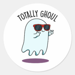 Sticker Rond Punition de fantôme d'Halloween totalement cool et