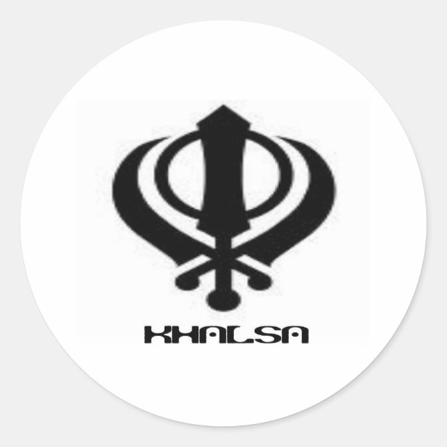 Sticker Rond Punjabi Khanda Sikh Khalsa Design Marchandises (Devant)