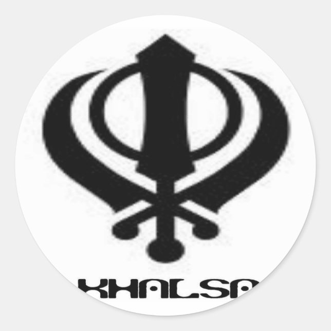 Sticker Rond Punjabi Khanda Sikh Khalsa Design Marchandises (Devant)