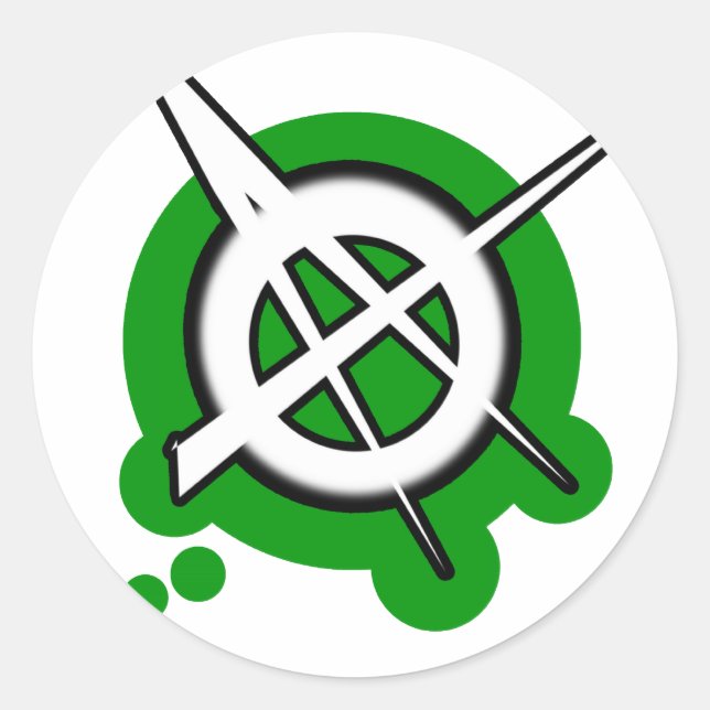 Sticker Rond punk gars filles ANARCHY PUNK ROCK musique (Devant)