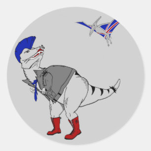 Sticker Rond Punkasaurus Rex