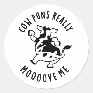 Sticker Rond Puns De Vache Vraiment Mooooooooooooooooook Moi Dr