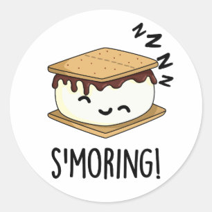 Sticker Rond Puns drôles de Smore Smoring