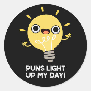 Sticker Rond Puns Éclairer Ma Journée Amusante Lumière Puce Jeu