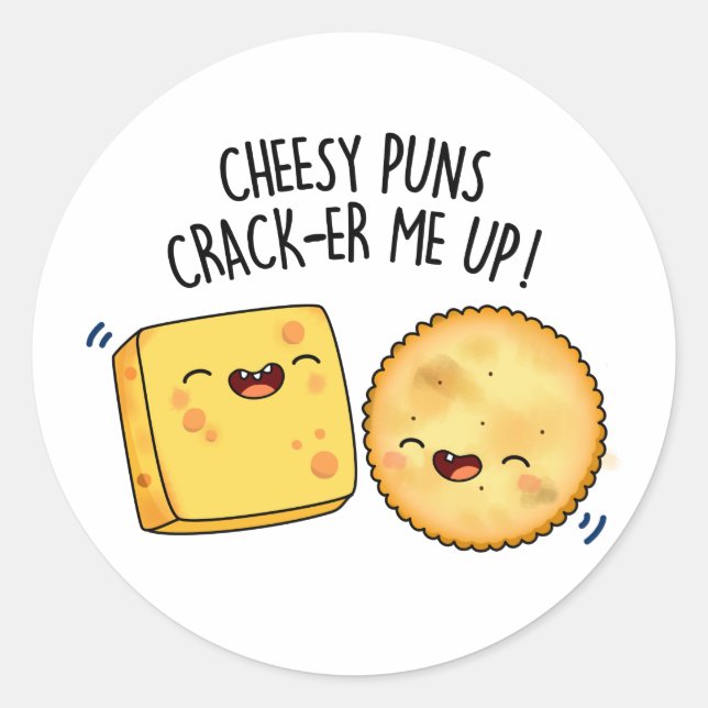 Sticker Rond Puns Fromage Crack Me Up Funny Pun Fromage (Devant)