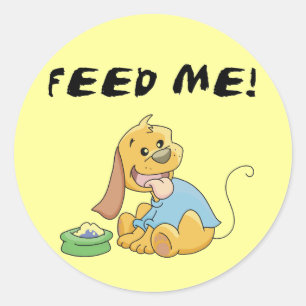 Sticker Rond Puppy Feed Me Tshirts et cadeaux