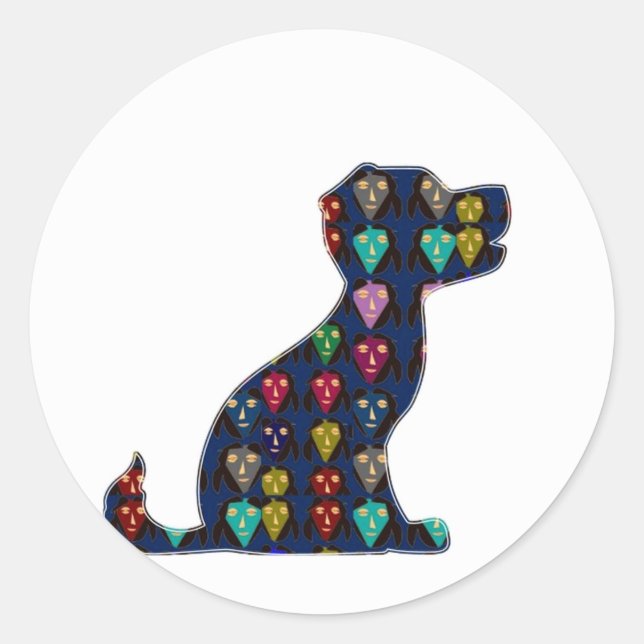 Sticker Rond PUPPY LOVE chien animal de compagnie NVN96 NavinJO (Devant)