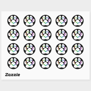Sticker Rond PUPPY LOVE White