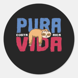 Sticker Rond Pura Vida Sloth