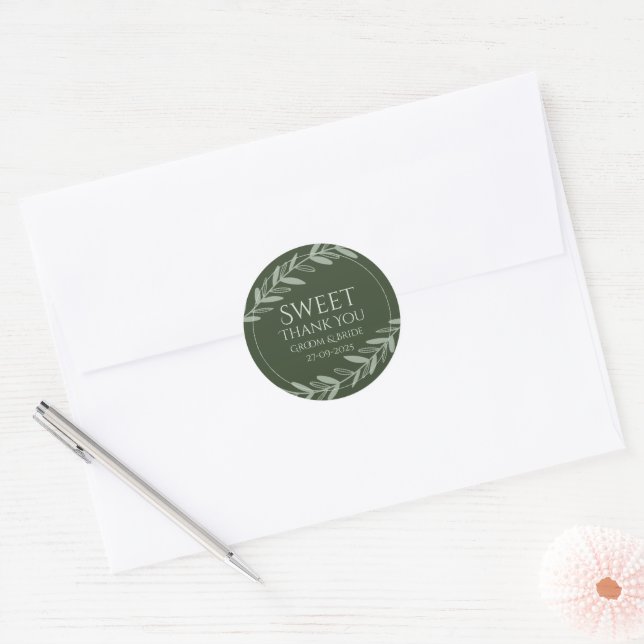 Sticker Rond Pure Bliss : Mariage de Fleurs marguerites (Enveloppe)
