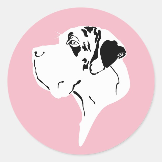 Sticker Rond Pure Modern Minimalistic Great Dane (Devant)