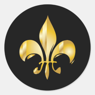 Sticker Rond Pure or fleur de Lis