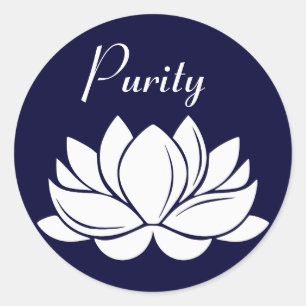 Sticker Rond Pureté en fleurs de lotus blanches