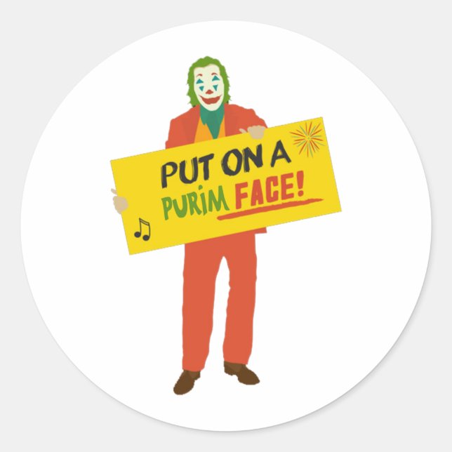 Sticker Rond Purim Joker (Devant)