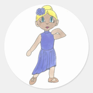 Sticker Rond Purple Considérant Costume Lyrique Danseur Moderne