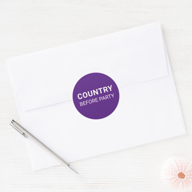 Sticker Rond Purple Country Before Party Political  (Enveloppe)
