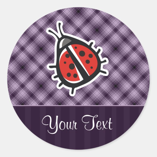 Sticker Rond Purple Cute Ladybug (Devant)